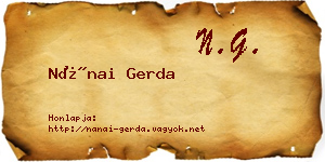 Nánai Gerda névjegykártya